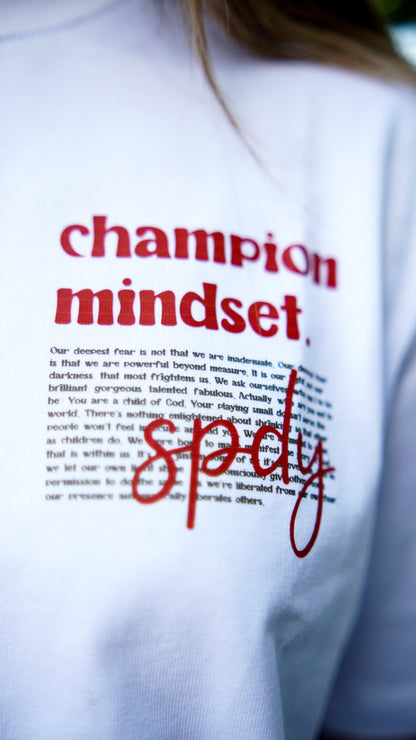 "Champion Mindset" Beyaz Tişört