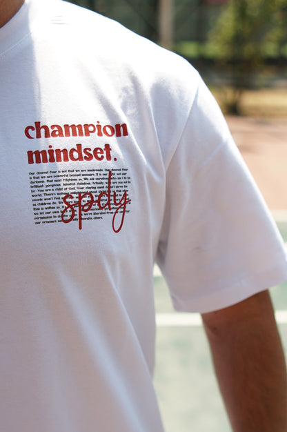 "Champion Mindset" Beyaz Tişört